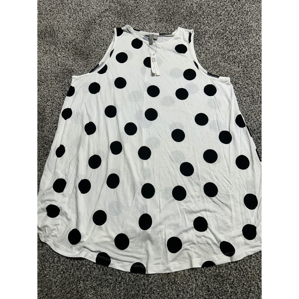 ASOS Maternity Tall Polka Dot Swing Tank Top White Black US 2 NWT